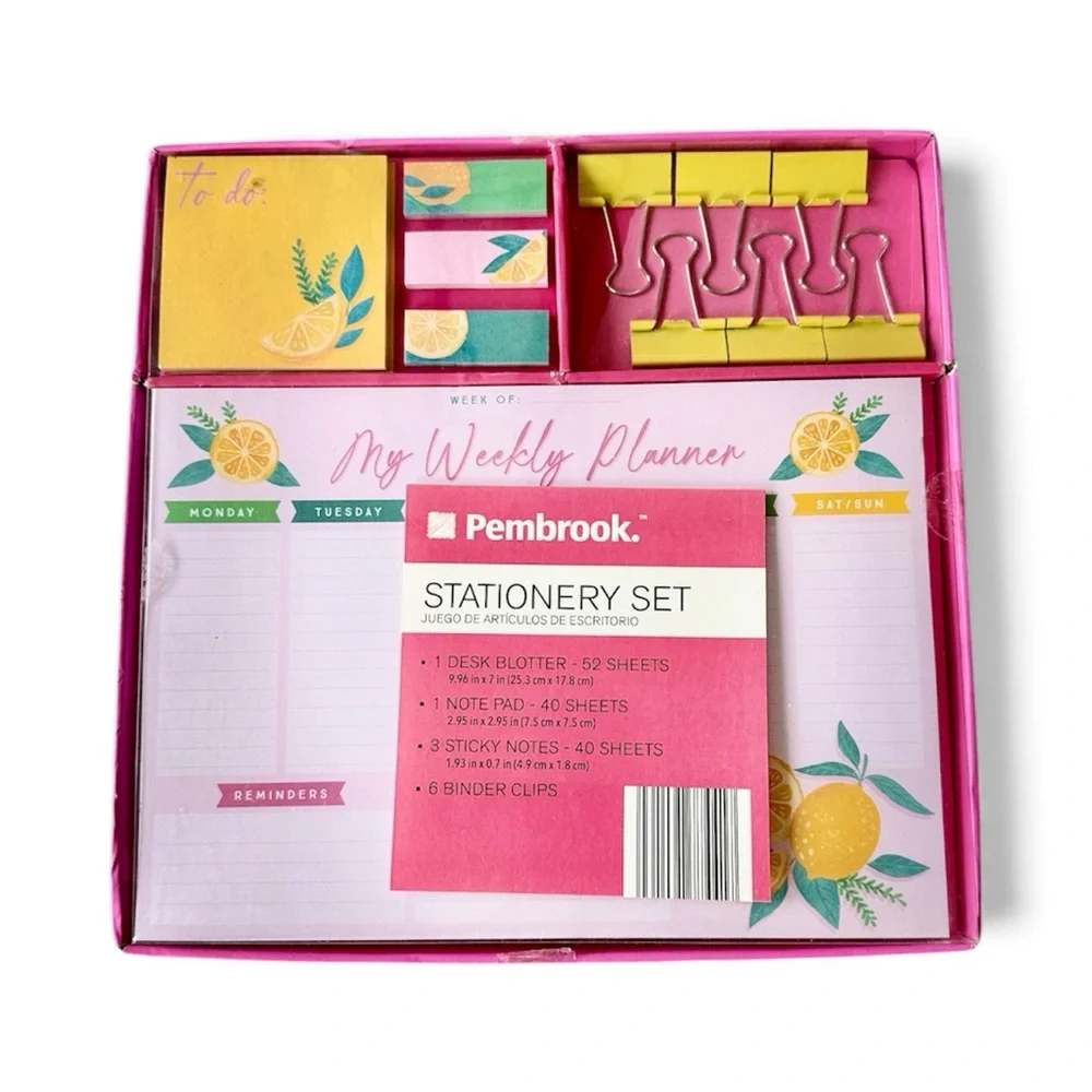 Pembrook Lemon Themed Stationary Set New in Box
